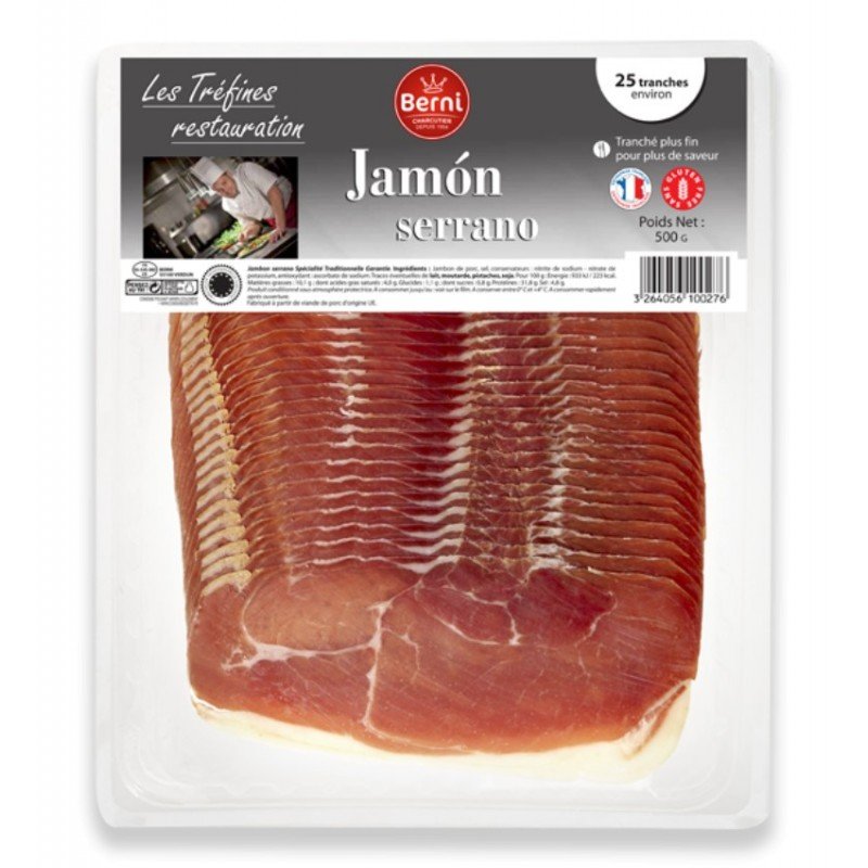 Jambon serrano 25 tranches 500g