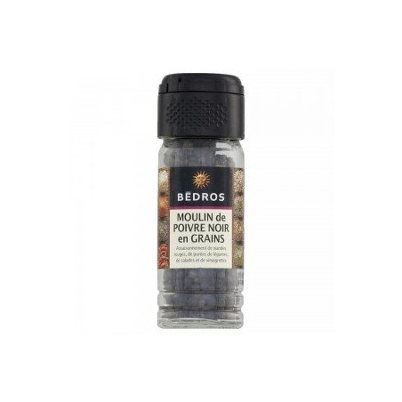 Poivre noir en grains moulin Bédros - 50g